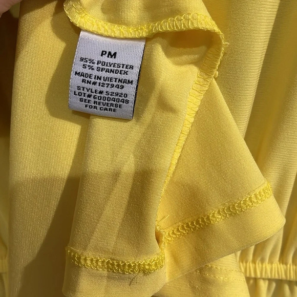 Emma & Michele Women's Yellow Maxi Dress w/ Front Pockets, Drawstring Waist, PM - Picture 5 of 6